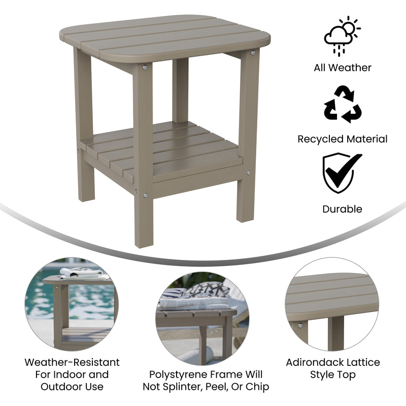 Nellis 2-Tier Adirondack Side Table - All-Weather - Indoor/Outdoor