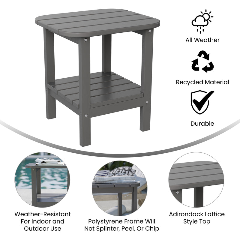 Nellis 2-Tier Adirondack Side Table - All-Weather - Indoor/Outdoor