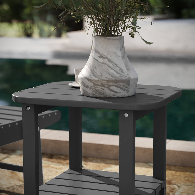 Nellis 2-Tier Adirondack Side Table - All-Weather - Indoor/Outdoor