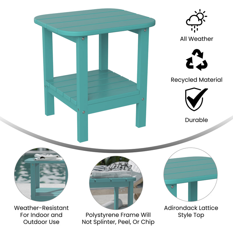 Nellis 2-Tier Adirondack Side Table - All-Weather - Indoor/Outdoor