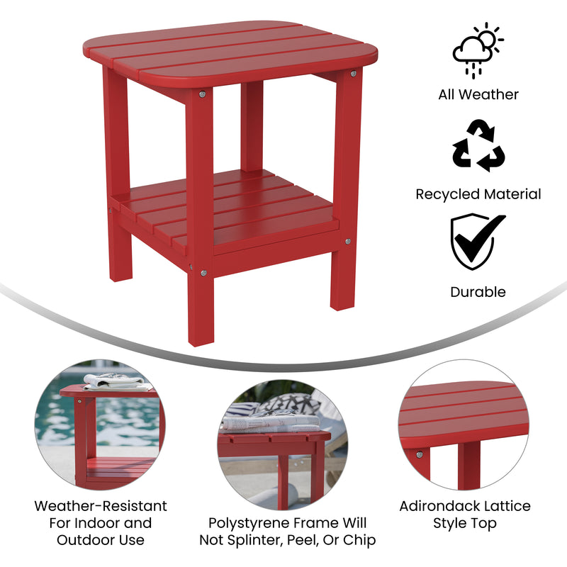 Nellis 2-Tier Adirondack Side Table - All-Weather - Indoor/Outdoor