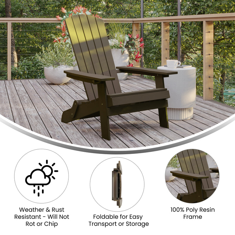 Bayfield Modern Adirondack Chair - All Weather 2 Slat Adirondack Chair - Poly Resin Wood - Stainless Steel Hardware