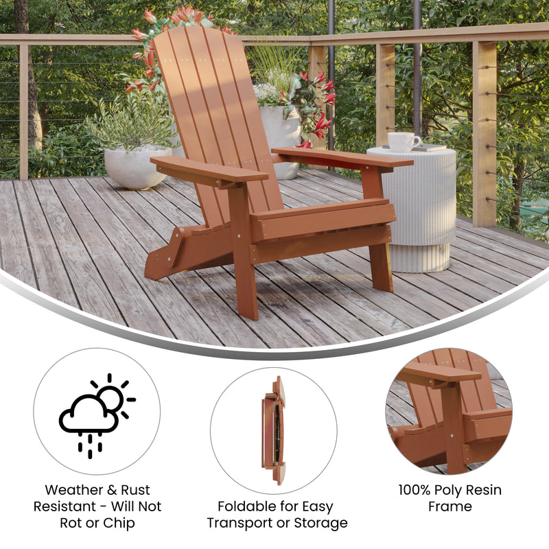 Bayfield Modern Adirondack Chair - All Weather 2 Slat Adirondack Chair - Poly Resin Wood - Stainless Steel Hardware