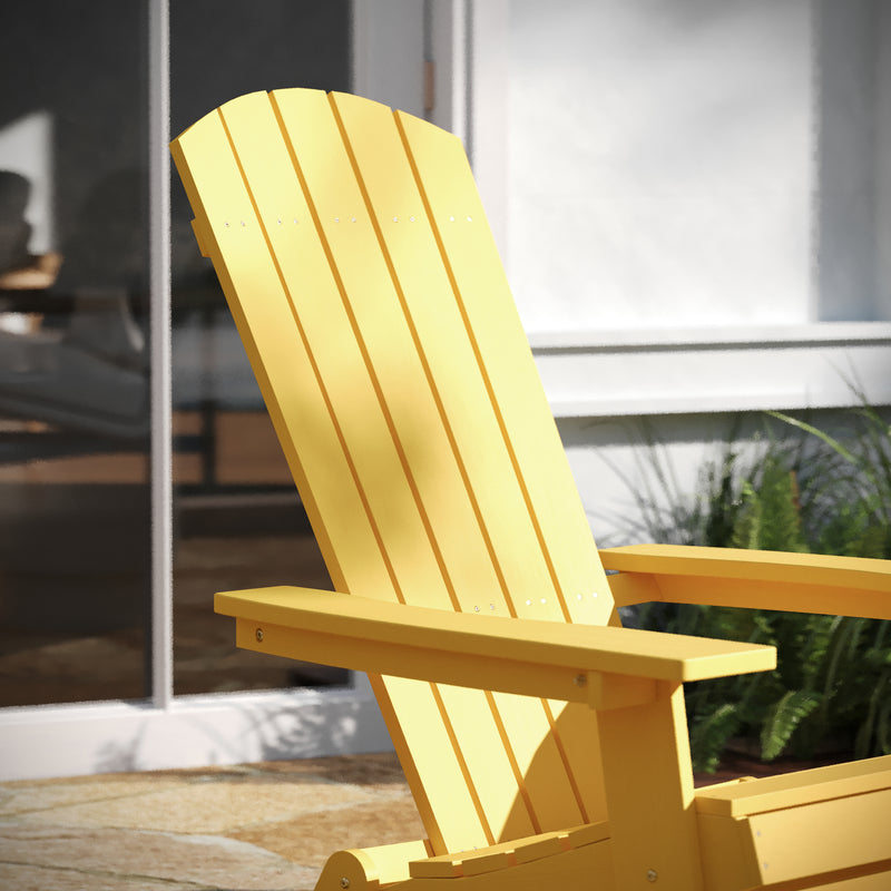 Bayfield Modern Adirondack Chair - All Weather 2 Slat Adirondack Chair - Poly Resin Wood - Stainless Steel Hardware