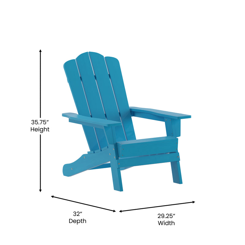 Nellis Adirondack Chair with Cup Holder, Weather Resistant HDPE Adirondack Chair, Set of 2