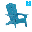 Nellis Adirondack Chair with Cup Holder, Weather Resistant HDPE Adirondack Chair, Set of 2