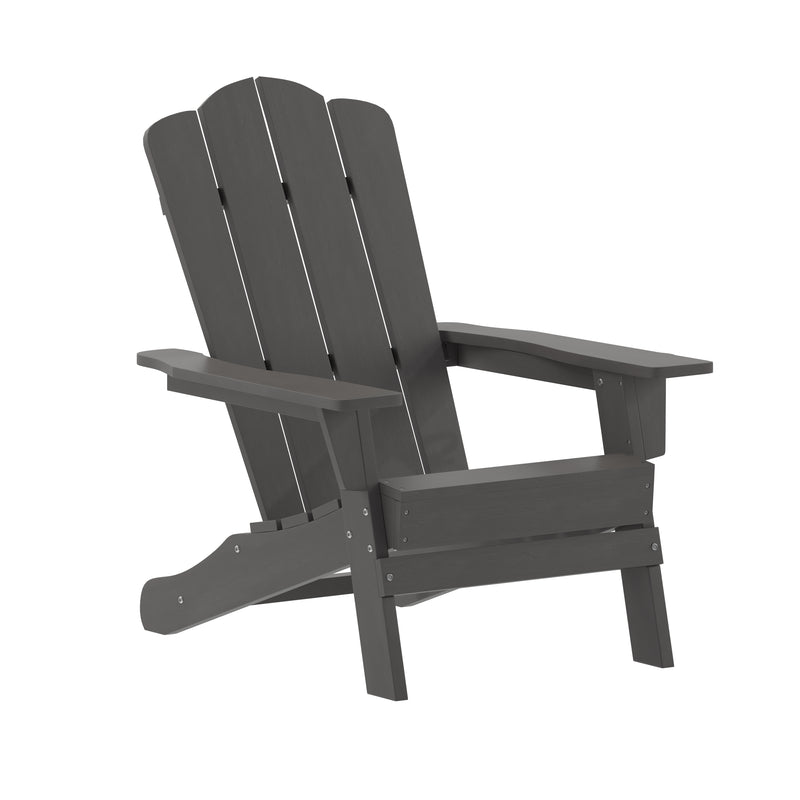 Nellis Adirondack Chair with Cup Holder, Weather Resistant HDPE Adirondack Chair, Set of 2