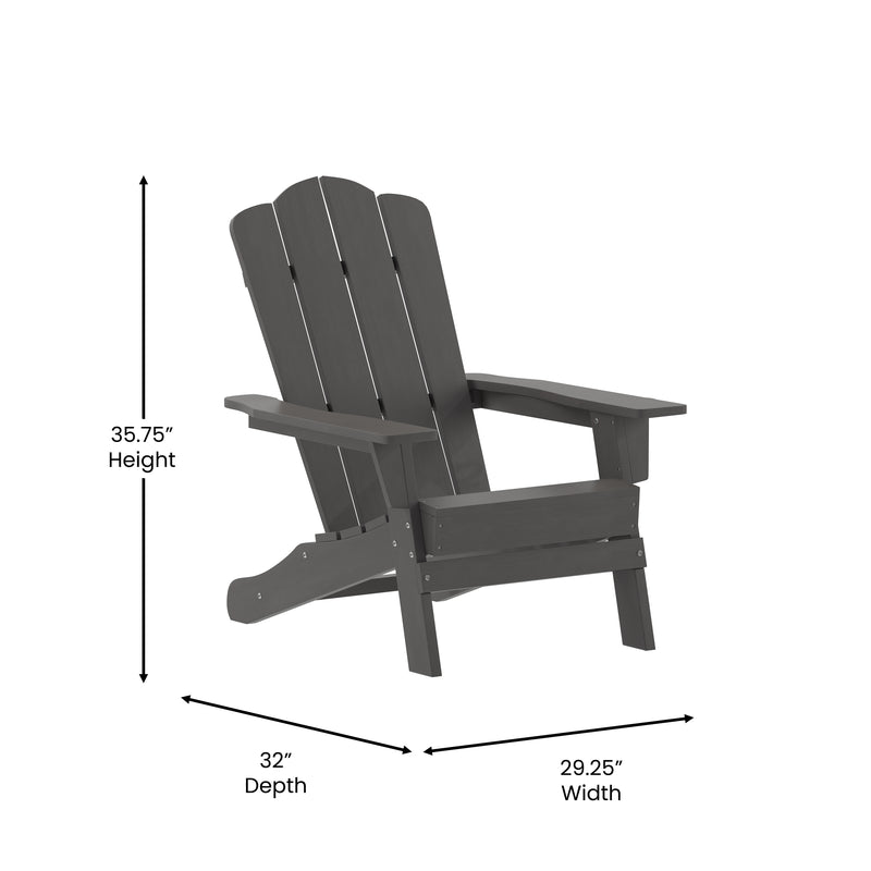 Nellis Adirondack Chair with Cup Holder, Weather Resistant HDPE Adirondack Chair, Set of 2