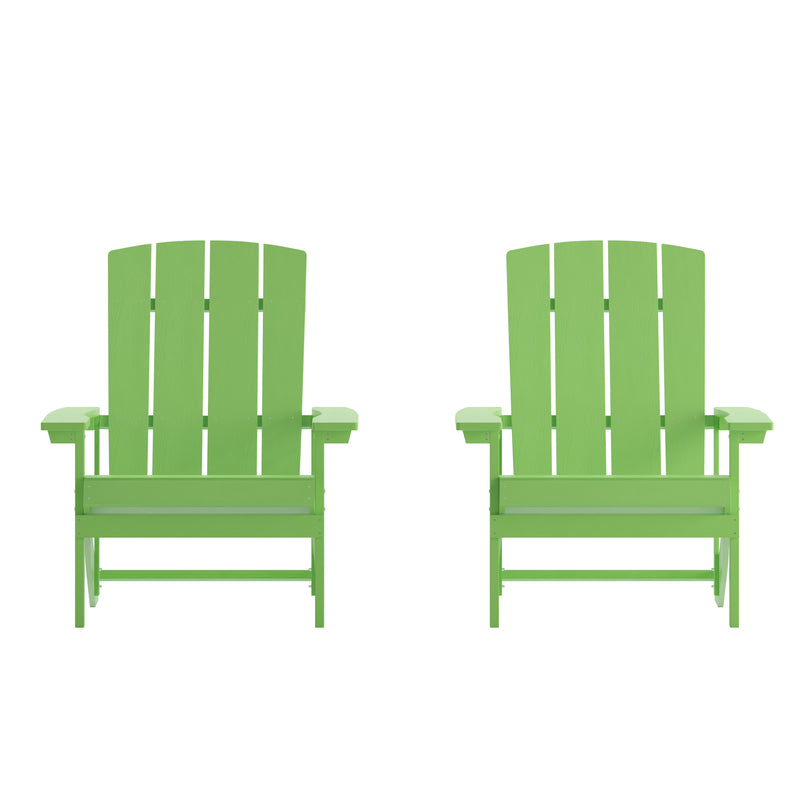 Bayfield Set of 2 All-Weather Poly Resin Faux Wood Adirondack Chairs