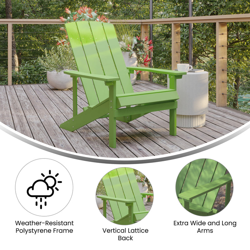 Bayfield Set of 2 All-Weather Poly Resin Faux Wood Adirondack Chairs