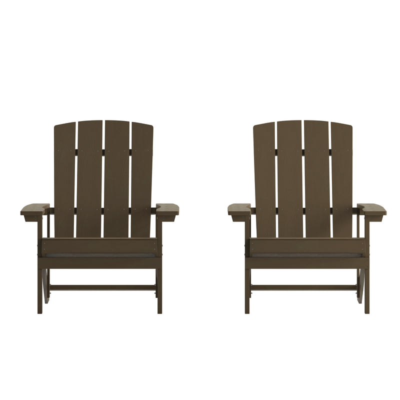 Bayfield Set of 2 All-Weather Poly Resin Faux Wood Adirondack Chairs