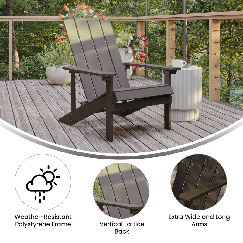 Bayfield Set of 2 All-Weather Poly Resin Faux Wood Adirondack Chairs