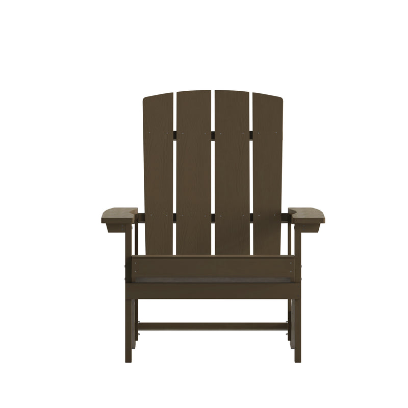 Bayfield Set of 2 All-Weather Poly Resin Faux Wood Adirondack Chairs