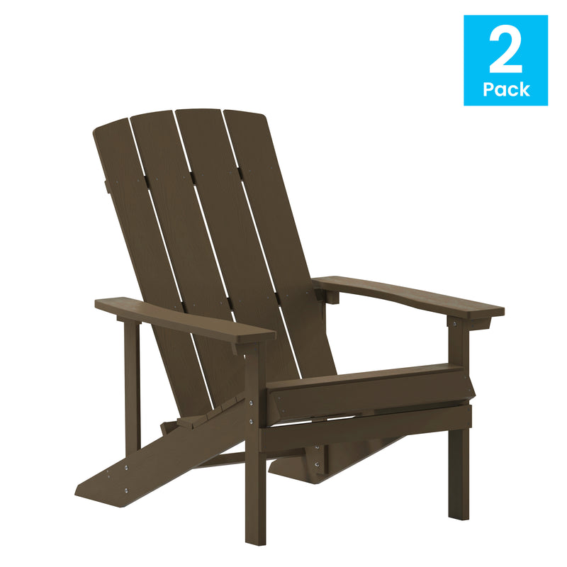 Bayfield Set of 2 All-Weather Poly Resin Faux Wood Adirondack Chairs