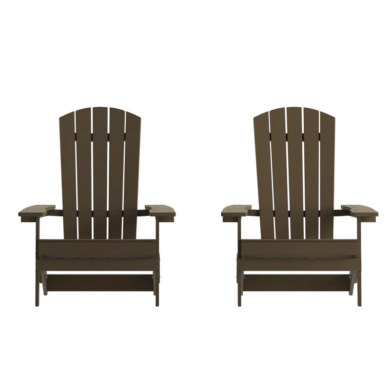 Set of 2 Bayfield Modern Adirondack Chair - All Weather 2 Slat Adirondack Chair - Poly Resin Wood - Stainless Steel Hardware