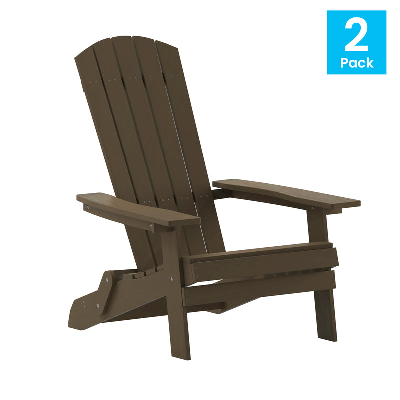 Set of 2 Bayfield Modern Adirondack Chair - All Weather 2 Slat Adirondack Chair - Poly Resin Wood - Stainless Steel Hardware