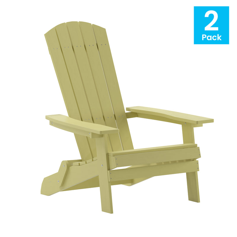 Set of 2 Bayfield Modern Adirondack Chair - All Weather 2 Slat Adirondack Chair - Poly Resin Wood - Stainless Steel Hardware