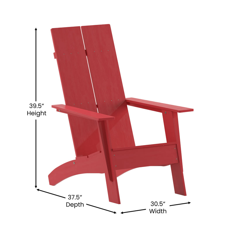 Brady Dual Slat Back Poly Resin Adirondack Chairs, Set of 2