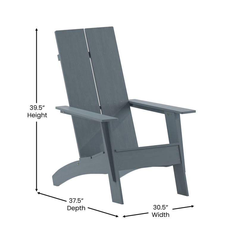 Brady Dual Slat Back Poly Resin Adirondack Chairs, Set of 2