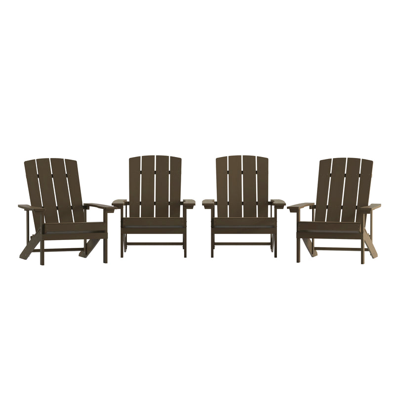 Bayfield Set of 4 All-Weather Poly Resin Faux Wood Adirondack Chairs