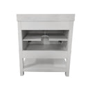 Vivien 30 Inch Bathroom Vanity with Carrara Marble Finish Countertop, Single Sink Cabinet with Soft Close Doors and Open Shelf