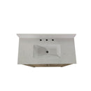 Vivien 36 Inch Bathroom Vanity with Carrara Marble Finish Countertop, Single Sink Cabinet with Soft Close Doors and Open Shelf