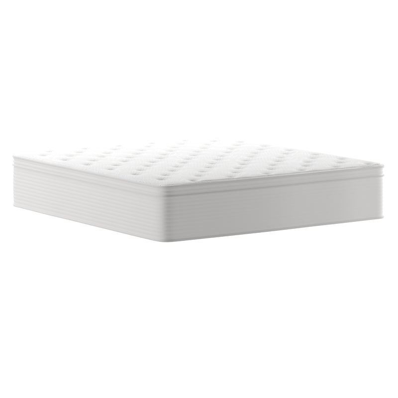 Verona 14" Premium Comfort Euro Top Hybrid Pocket Spring and Memory Foam Mattress in a Box with Reinforced Edge Support