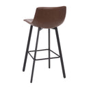 Brandy Modern Upholstered Bucket Seat Bar Stools with Metal Frames, Set of 2