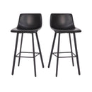 Brandy Modern Upholstered Bucket Seat Bar Stools with Metal Frames, Set of 2