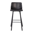 Brandy Modern Upholstered Bucket Seat Bar Stools with Metal Frames, Set of 2