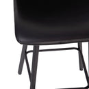 Brandy Modern Upholstered Bucket Seat Bar Stools with Metal Frames, Set of 2
