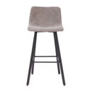 Brandy Modern Upholstered Bucket Seat Bar Stools with Metal Frames, Set of 2