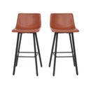 Brandy Modern Upholstered Bucket Seat Bar Stools with Metal Frames, Set of 2