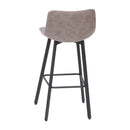 Brandy Modern Upholstered Bucket Seat Bar Stools with Metal Frames, Set of 2