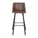 Brandy Modern Upholstered Bucket Seat Bar Stools with Metal Frames, Set of 2