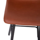 Brandy Modern Upholstered Bucket Seat Bar Stools with Metal Frames, Set of 2