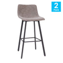 Brandy Modern Upholstered Bucket Seat Bar Stools with Metal Frames, Set of 2