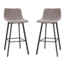 Brandy Modern Upholstered Bucket Seat Bar Stools with Metal Frames, Set of 2