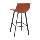 Brandy Modern Upholstered Bucket Seat Bar Stools with Metal Frames, Set of 2