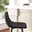 Brandy Modern Upholstered Bucket Seat Bar Stools with Metal Frames, Set of 2