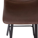 Brandy Modern Upholstered Bucket Seat Bar Stools with Metal Frames, Set of 2