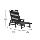 Edgley Set of 2 Adjustable Adirondack Lounger with Cup Holder- All-Weather Indoor/Outdoor HDPE Lounge Chair