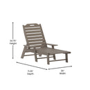 Edgley Set of 2 Adjustable Adirondack Lounger with Cup Holder- All-Weather Indoor/Outdoor HDPE Lounge Chair
