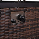 Marilyn 50,000 BTU Propane Gas Fire Pit Table with Stainless Steel Table Top, Lid, Lava Rocks, and PE Rattan Base, 45" x 25"