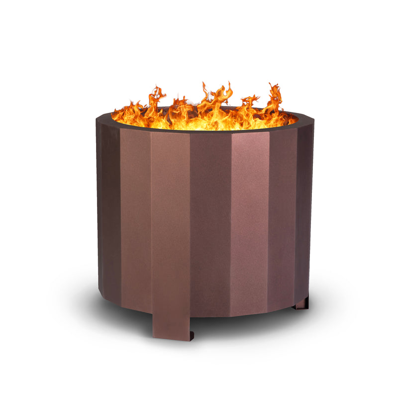 Zephyr 19.5 inch Smokeless Outdoor Firepit, Natural Wood Burning Portable Fire Pit With Waterproof Cover