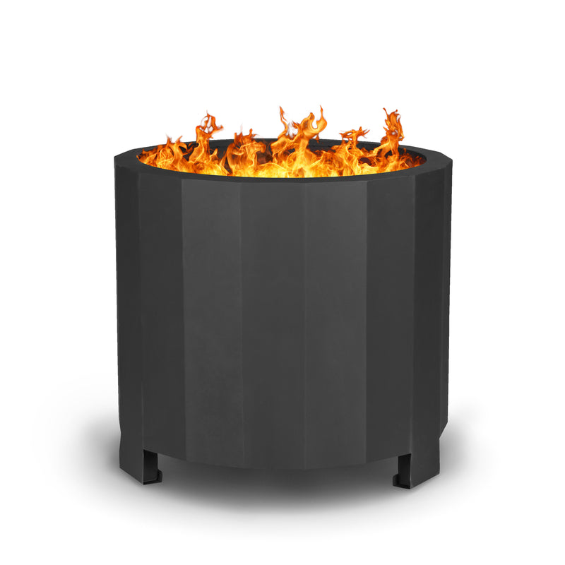 Zephyr 19.5 inch Smokeless Outdoor Firepit, Natural Wood Burning Portable Fire Pit With Waterproof Cover