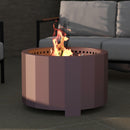 Zephyr 27 inch Smokeless Outdoor Firepit, Natural Wood Burning Portable Fire Pit With Waterproof Cover