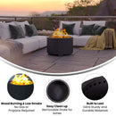 Zephyr 27 inch Smokeless Outdoor Firepit, Natural Wood Burning Portable Fire Pit With Waterproof Cover