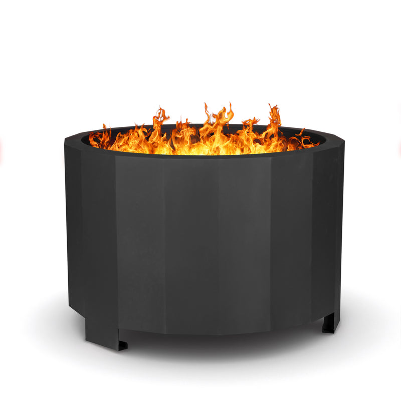 Zephyr 27 inch Smokeless Outdoor Firepit, Natural Wood Burning Portable Fire Pit With Waterproof Cover