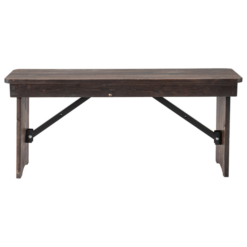 Ingles 40'' x 12'' Solid Pine Folding Farm Bench